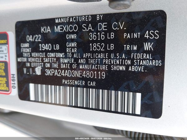 2022 KIA RIO S