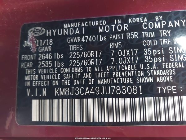2018 HYUNDAI TUCSON SEL