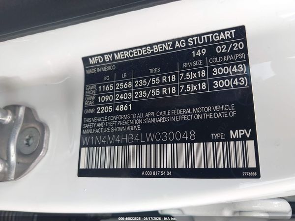2020 MERCEDES-BENZ GLB 250 4MATIC