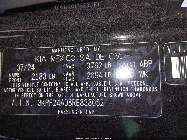 2024 KIA FORTE LXS