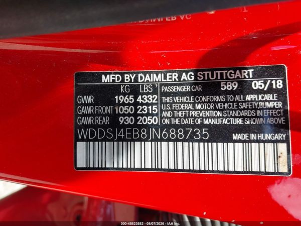 2018 MERCEDES-BENZ CLA 250 CLA250