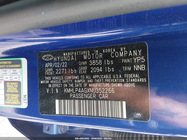 2022 HYUNDAI ELANTRA LIMITED