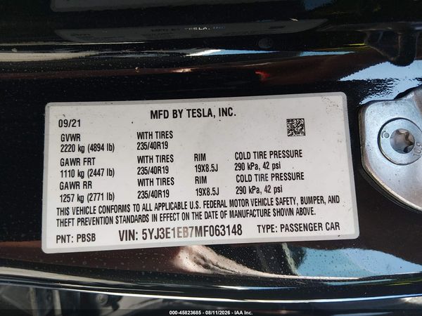 2021 TESLA MODEL 3