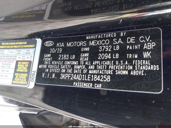 2020 KIA FORTE FE