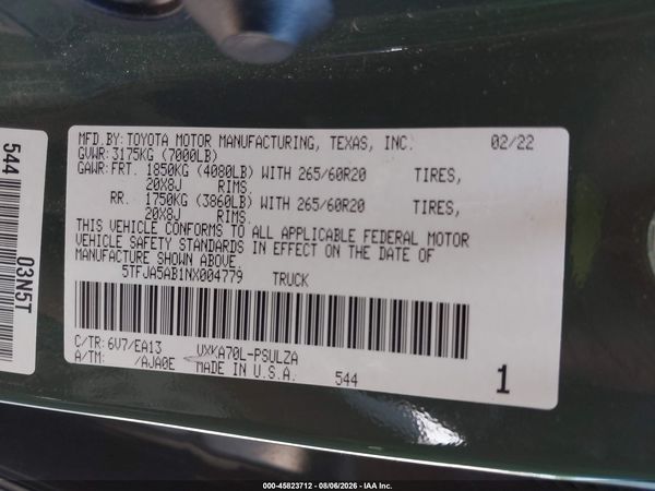 2022 TOYOTA TUNDRA LIMITED