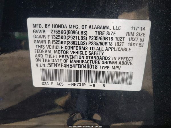 2015 HONDA PILOT EX-L