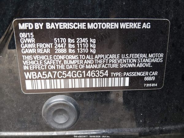 2016 BMW 528I XDRIVE