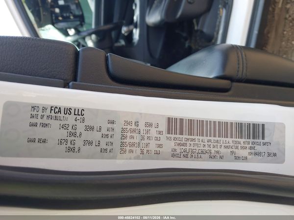 2018 JEEP GRAND CHEROKEE LIMITED 4X4