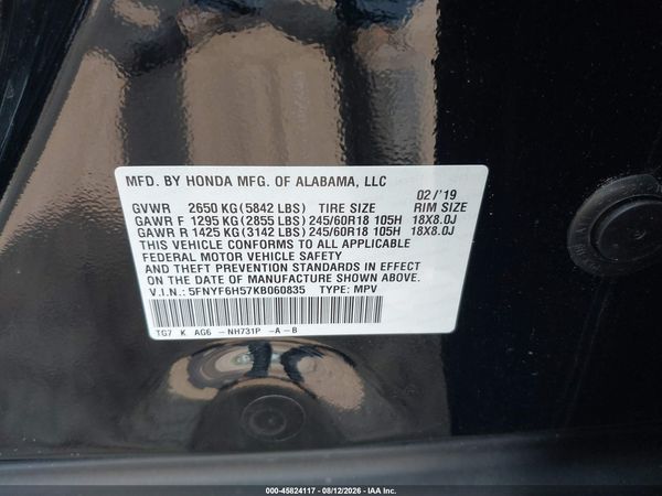 2019 HONDA PILOT EX-L