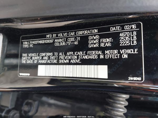 2016 VOLVO S60 INSCRIPTION T5 DRIVE-E PLATINUM
