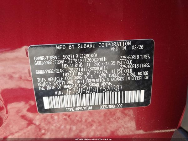 2026 SUBARU OUTBACK PREMIUM — I9