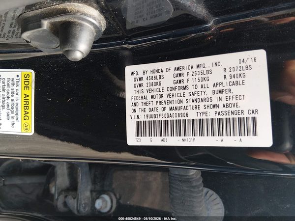 2016 ACURA TLX V6