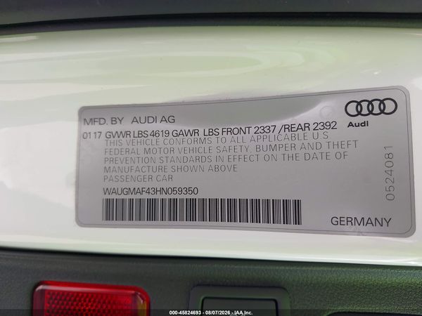 2017 AUDI A4 2.0T ULTRA PREMIUM