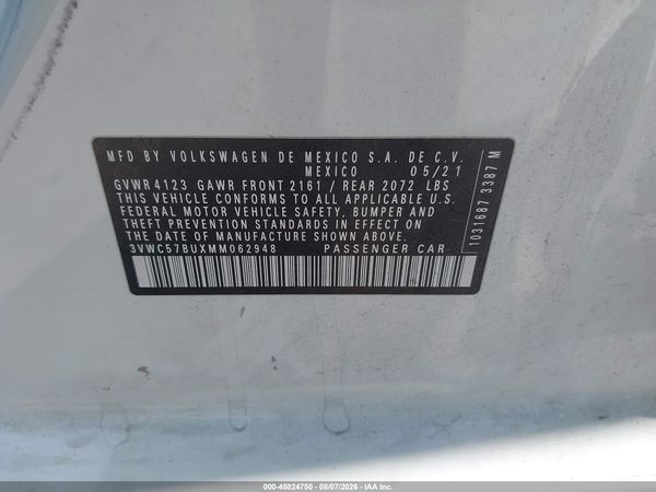 2021 VOLKSWAGEN JETTA 1.4T R-LINE/1.4T SE/S — I9