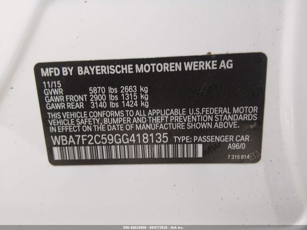 2016 BMW 750I XDRIVE