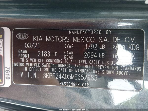 2021 KIA FORTE LXS