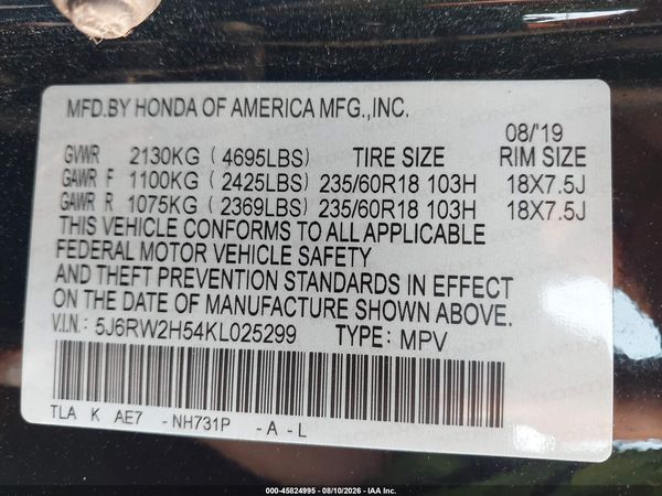2019 HONDA CR-V EX