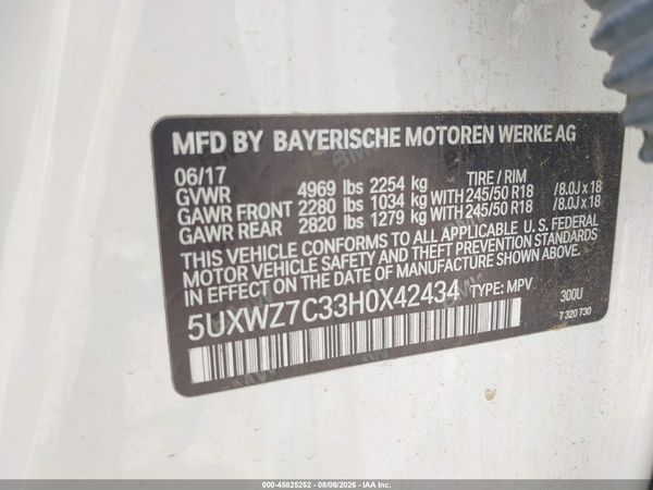 2017 BMW X3 SDRIVE28I