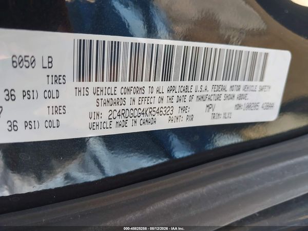 2019 DODGE GRAND CARAVAN SXT — I9