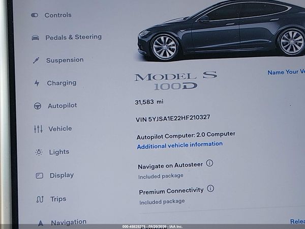 2017 TESLA MODEL S 100D/60D/75D/90D/P100D