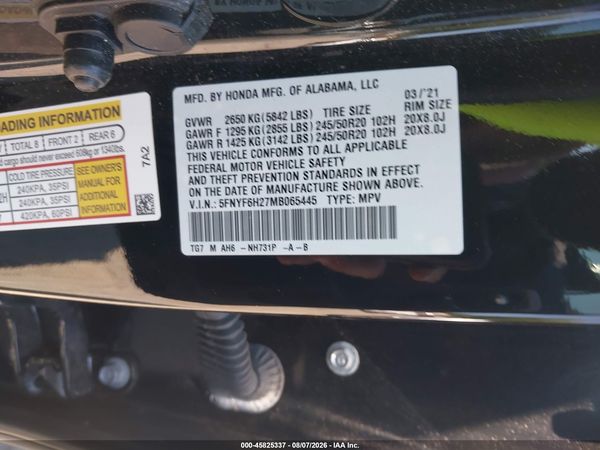 2021 HONDA PILOT AWD SPECIAL EDITION
