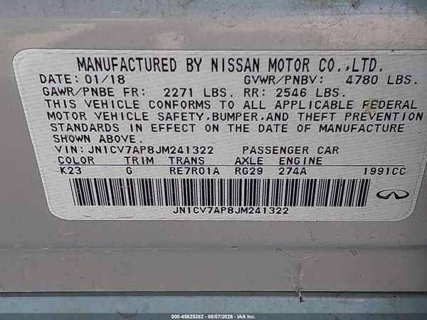 2018 INFINITI Q50 2.0T PURE