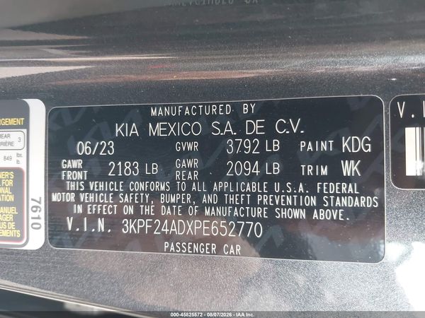 2023 KIA FORTE LXS