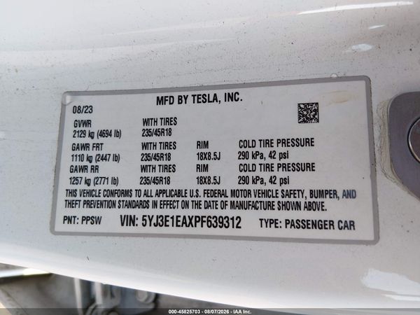 2023 TESLA MODEL 3 REAR-WHEEL DRIVE
