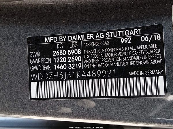 2019 MERCEDES-BENZ E 450 4MATIC