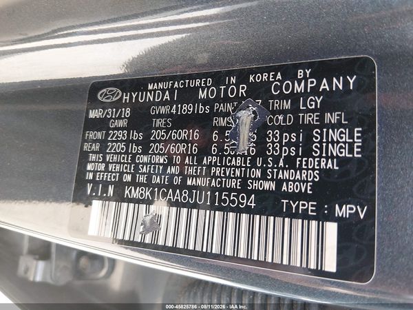 2018 HYUNDAI KONA SE