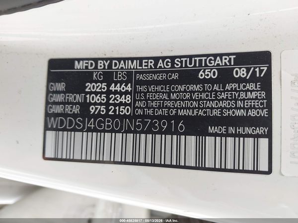 2018 MERCEDES-BENZ CLA 250 4MATIC