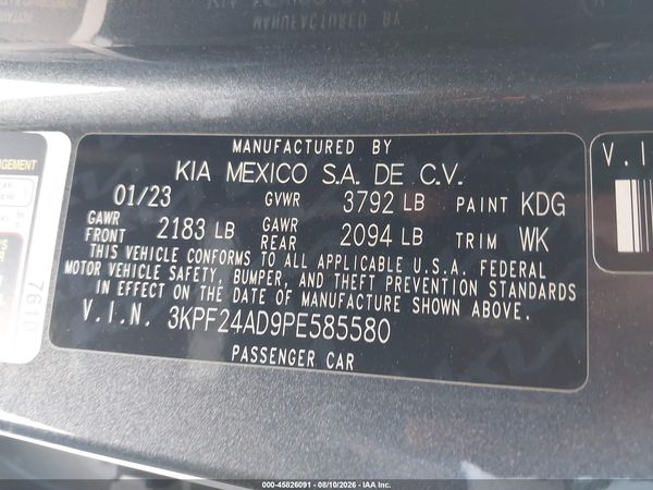 2023 KIA FORTE LXS