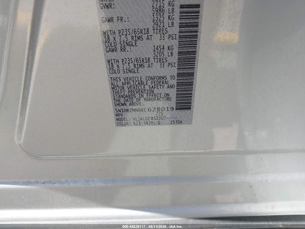 2019 NISSAN PATHFINDER SL