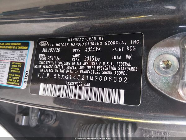 2021 KIA K5 LXS