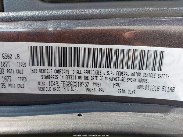 2016 JEEP GRAND CHEROKEE LIMITED — I9