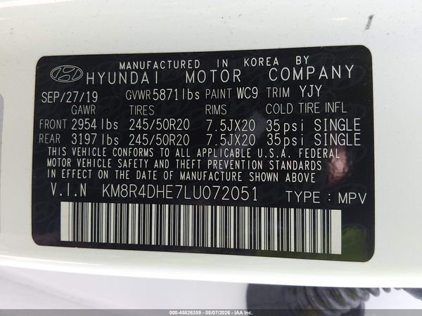 2020 HYUNDAI PALISADE SEL