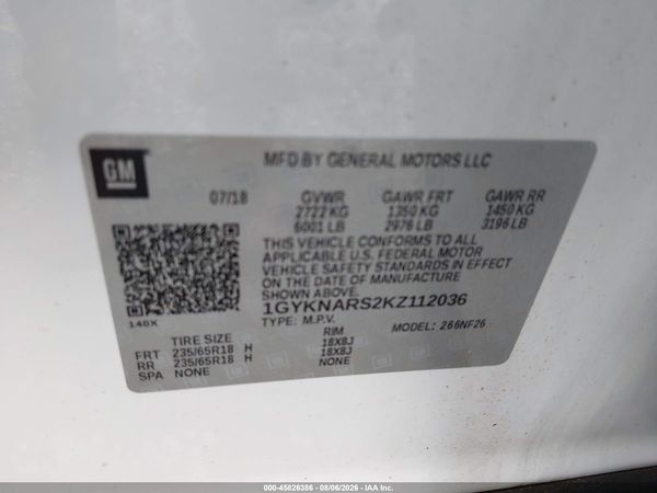 2019 CADILLAC XT5 STANDARD