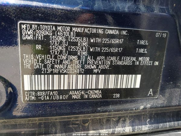 2019 TOYOTA RAV4 XLE