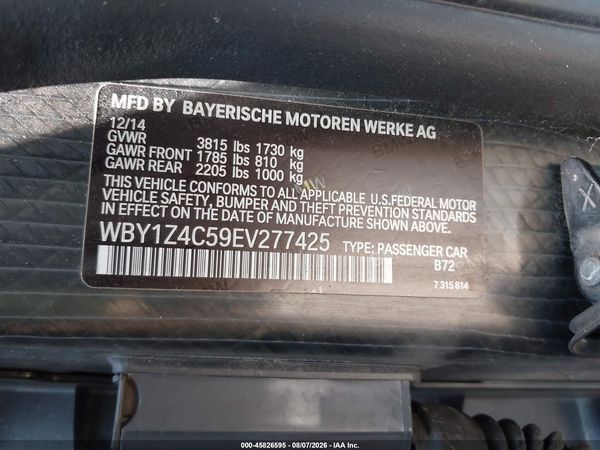 2014 BMW I3 BASE W/RANGE EXTENDER