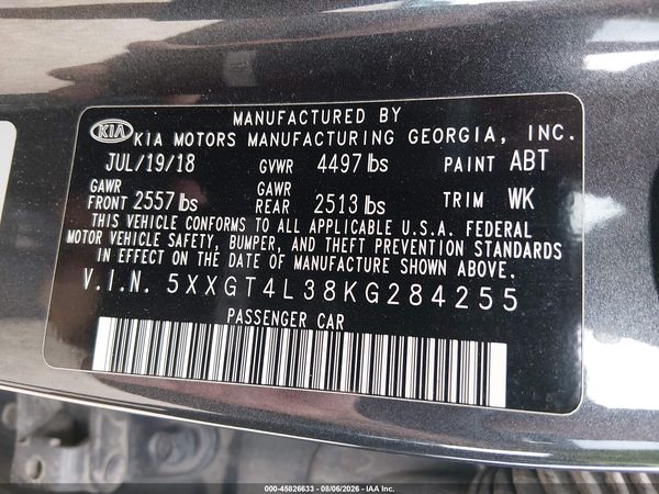 2019 KIA OPTIMA S