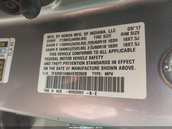 2017 HONDA CR-V EX-L/EX-L NAVI