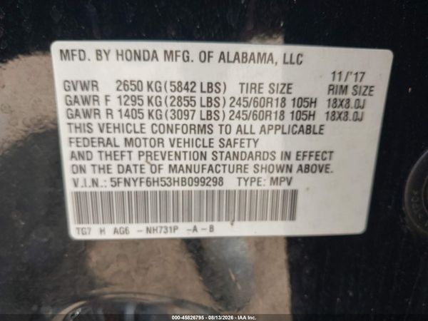 2017 HONDA PILOT EX-L