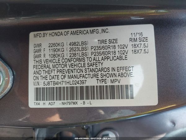 2017 ACURA RDX ADVANCE PACKAGE