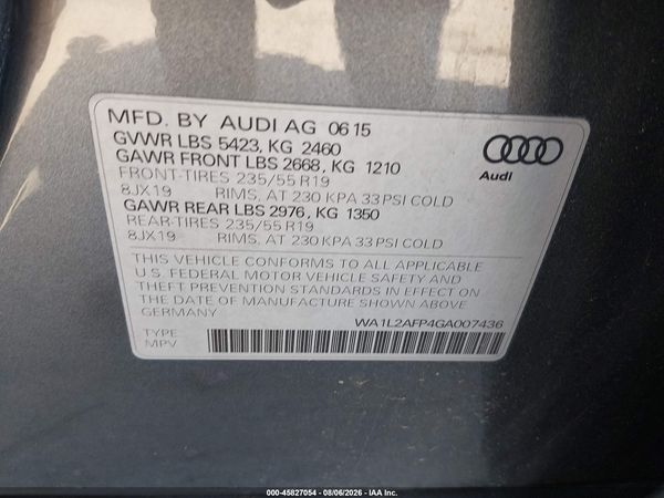 2016 AUDI Q5 2.0T PREMIUM