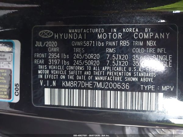 2021 HYUNDAI PALISADE CALLIGRAPHY