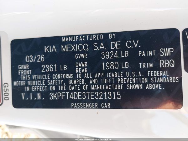 2026 KIA K4 LXS