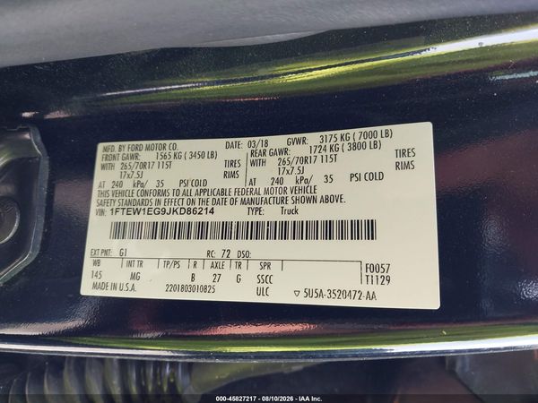 2018 FORD F-150 XLT