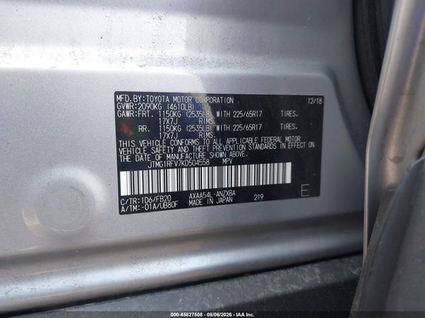 2019 TOYOTA RAV4 LE