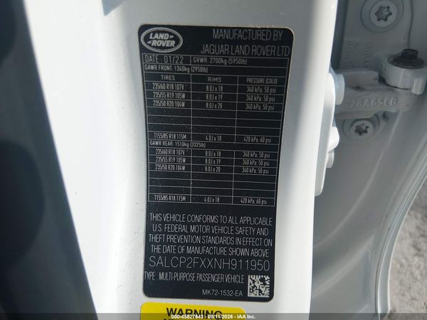 2022 LAND ROVER DISCOVERY SPORT SE