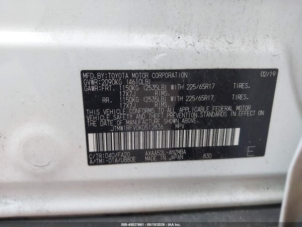 2019 TOYOTA RAV4 XLE